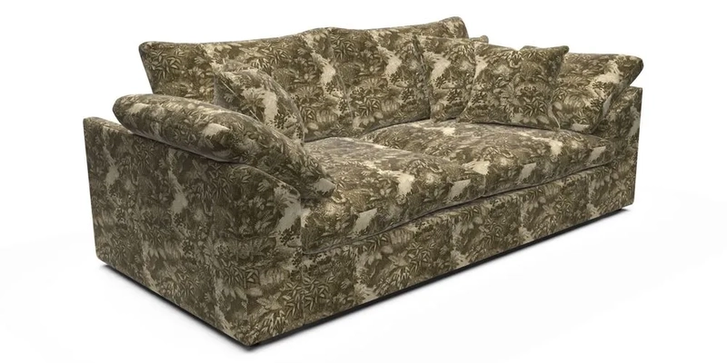 Big Softie Sloped Arm 3 Seater Sofa in Two Tone Plain Biscuit