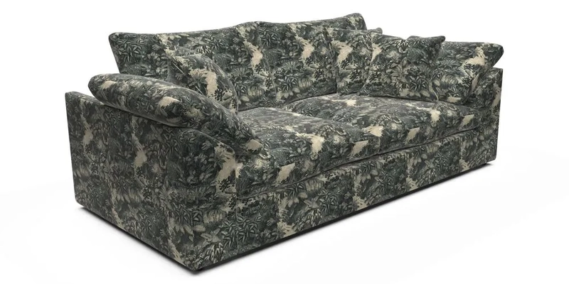 Big Softie Sloped Arm 3 Seater Sofa in Two Tone Plain Biscuit