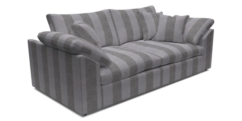 Big Softie Sloped Arm 3 Seater Sofa in Two Tone Plain Biscuit
