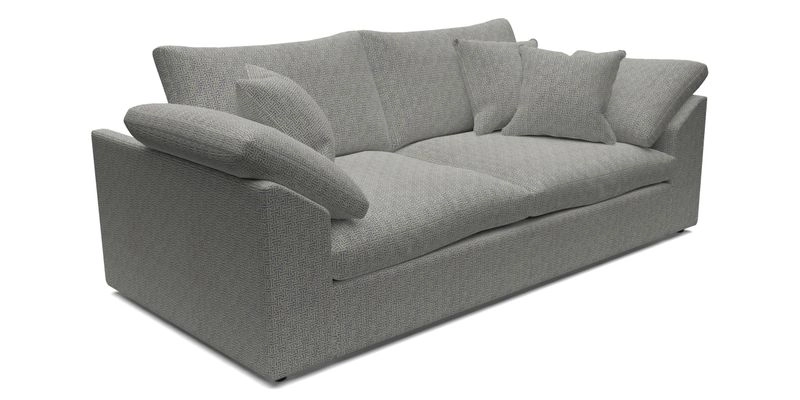 Big Softie Sloped Arm 3 Seater Sofa in Two Tone Plain Biscuit