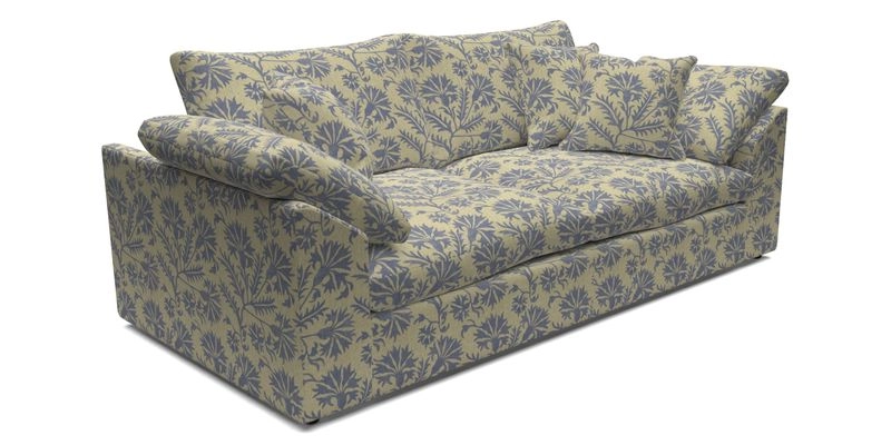 Big Softie Sloped Arm 3 Seater Sofa in Two Tone Plain Biscuit