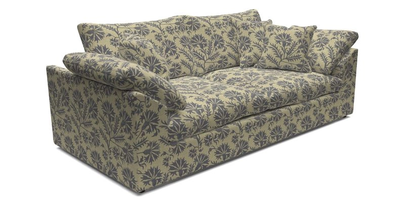 Big Softie Sloped Arm 3 Seater Sofa in Two Tone Plain Biscuit