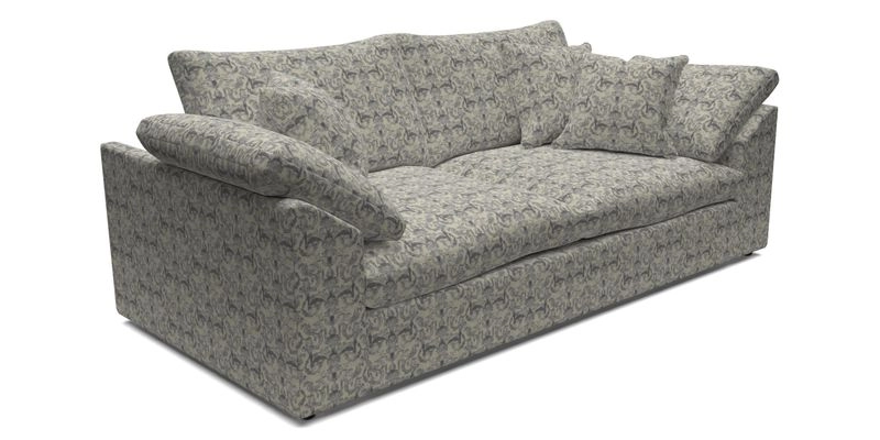 Big Softie Sloped Arm 3 Seater Sofa in Two Tone Plain Biscuit