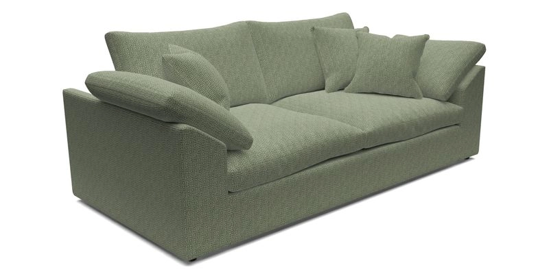Big Softie Sloped Arm 3 Seater Sofa in Two Tone Plain Biscuit