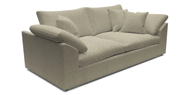 Big Softie Sloped Arm 3 Seater Sofa in Two Tone Plain Biscuit