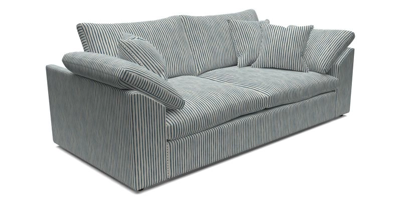 Big Softie Sloped Arm 3 Seater Sofa in Two Tone Plain Biscuit