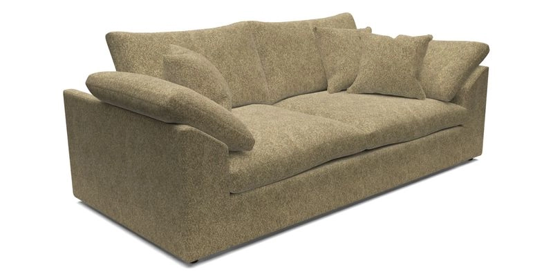 Big Softie Sloped Arm 3 Seater Sofa in Two Tone Plain Biscuit