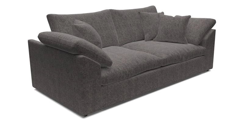 Big Softie Sloped Arm 3 Seater Sofa in Two Tone Plain Biscuit