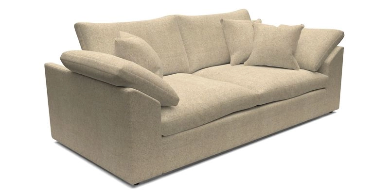 Big Softie Sloped Arm 3 Seater Sofa in Two Tone Plain Biscuit