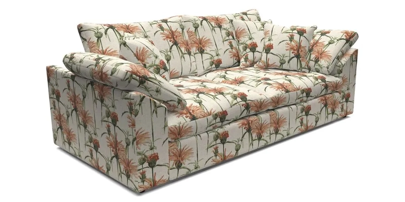 Big Softie Sloped Arm 3 Seater Sofa in Two Tone Plain Biscuit