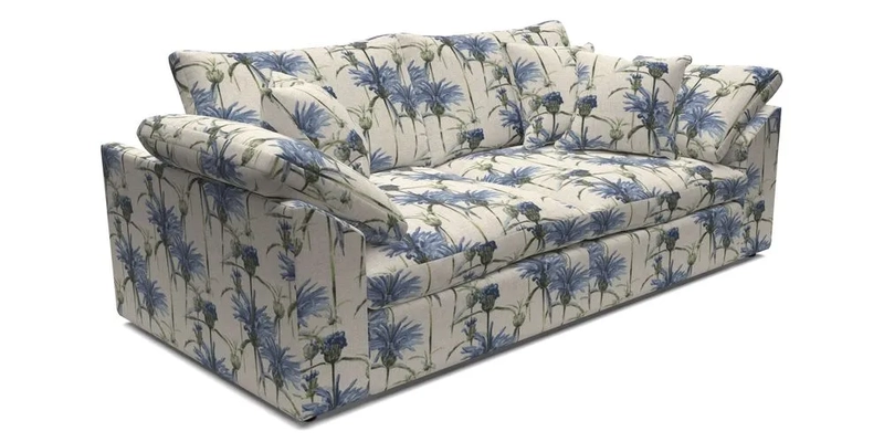 Big Softie Sloped Arm 3 Seater Sofa in Two Tone Plain Biscuit