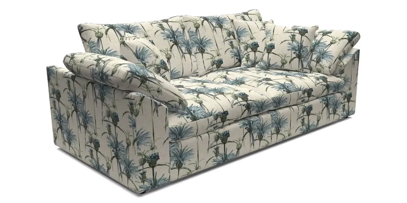 Big Softie Sloped Arm 3 Seater Sofa in Two Tone Plain Biscuit