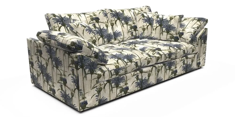 Big Softie Sloped Arm 3 Seater Sofa in Two Tone Plain Biscuit