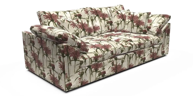 Big Softie Sloped Arm 3 Seater Sofa in Two Tone Plain Biscuit