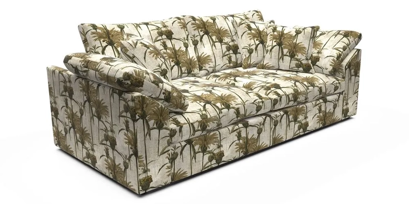 Big Softie Sloped Arm 3 Seater Sofa in Two Tone Plain Biscuit