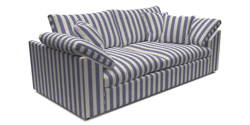 Big Softie Sloped Arm 3 Seater Sofa in Two Tone Plain Biscuit