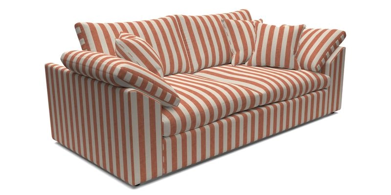 Big Softie Sloped Arm 3 Seater Sofa in Two Tone Plain Biscuit