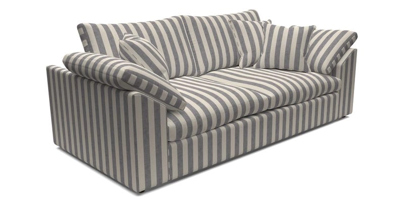 Big Softie Sloped Arm 3 Seater Sofa in Two Tone Plain Biscuit
