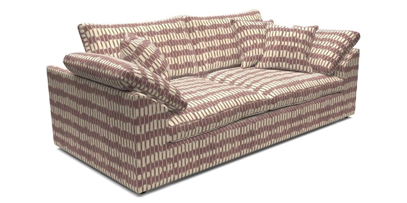 Big Softie Sloped Arm 3 Seater Sofa in Two Tone Plain Biscuit