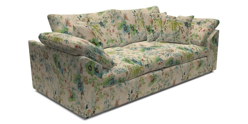 Big Softie Sloped Arm 3 Seater Sofa in Two Tone Plain Biscuit