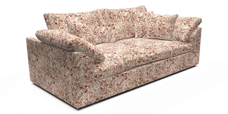 Big Softie Sloped Arm 3 Seater Sofa in Two Tone Plain Biscuit