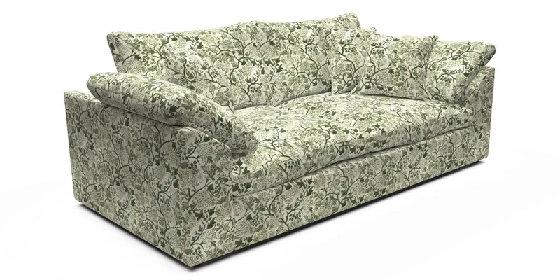 Big Softie Sloped Arm 3 Seater Sofa in Two Tone Plain Biscuit