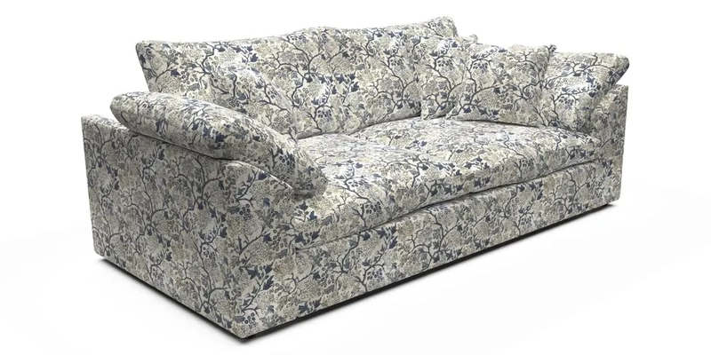 Big Softie Sloped Arm 3 Seater Sofa in Two Tone Plain Biscuit