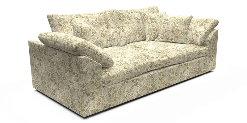 Big Softie Sloped Arm 3 Seater Sofa in Two Tone Plain Biscuit