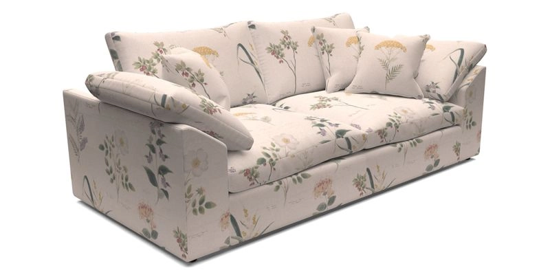 Big Softie Sloped Arm 3 Seater Sofa in Two Tone Plain Biscuit