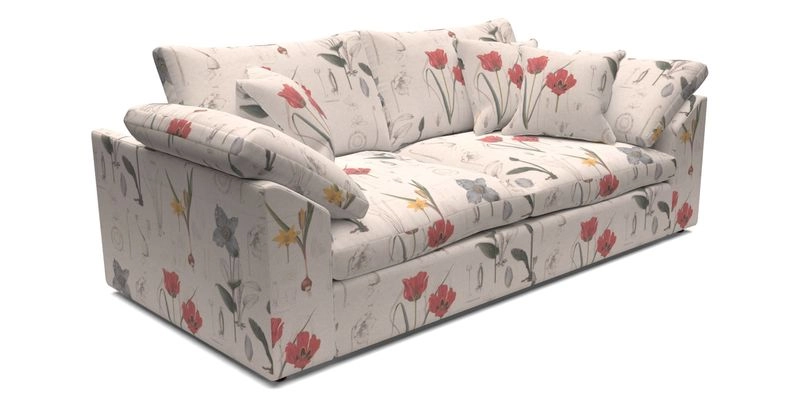 Big Softie Sloped Arm 3 Seater Sofa in Two Tone Plain Biscuit