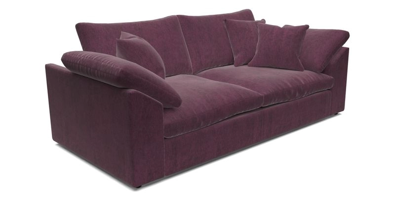 Big Softie Sloped Arm 3 Seater Sofa in Two Tone Plain Biscuit