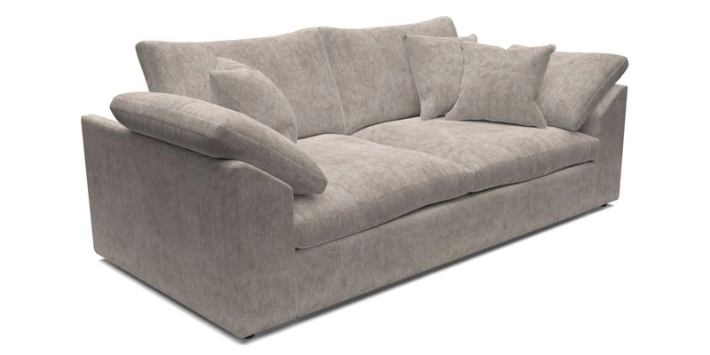 Big Softie Sloped Arm 3 Seater Sofa in Two Tone Plain Biscuit