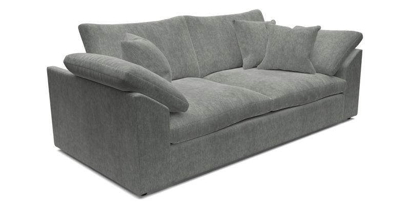 Big Softie Sloped Arm 3 Seater Sofa in Two Tone Plain Biscuit