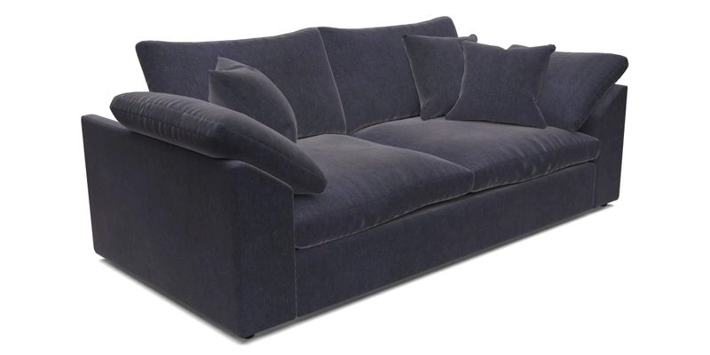 Big Softie Sloped Arm 3 Seater Sofa in Two Tone Plain Biscuit