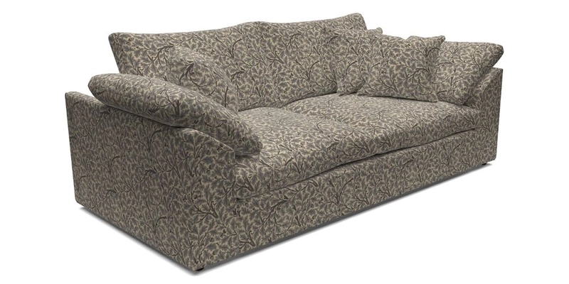 Big Softie Sloped Arm 3 Seater Sofa in Two Tone Plain Biscuit