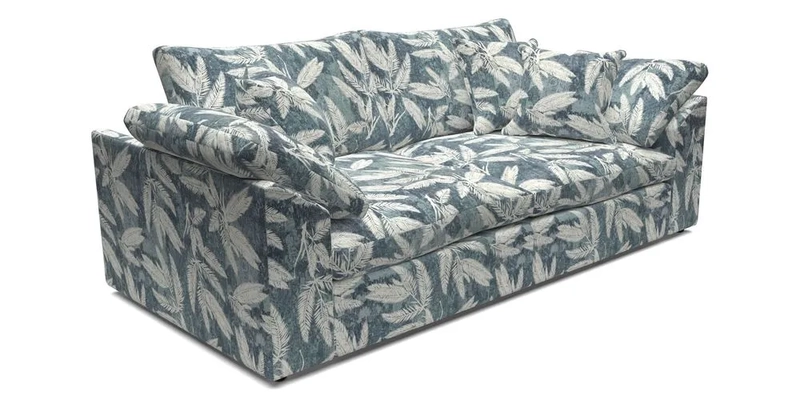 Big Softie Sloped Arm 3 Seater Sofa in Two Tone Plain Biscuit