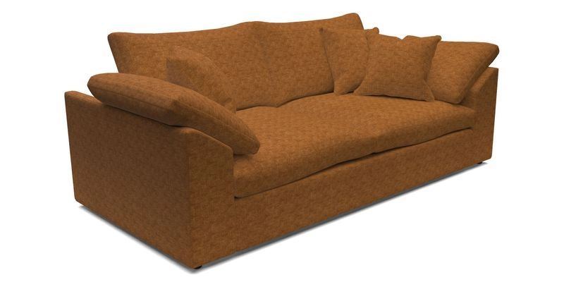 Big Softie Sloped Arm 3 Seater Sofa in Two Tone Plain Biscuit