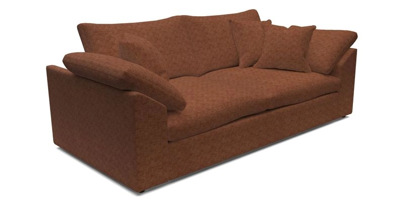 Big Softie Sloped Arm 3 Seater Sofa in Two Tone Plain Biscuit