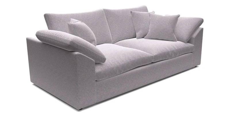 Big Softie Sloped Arm 3 Seater Sofa in Two Tone Plain Biscuit