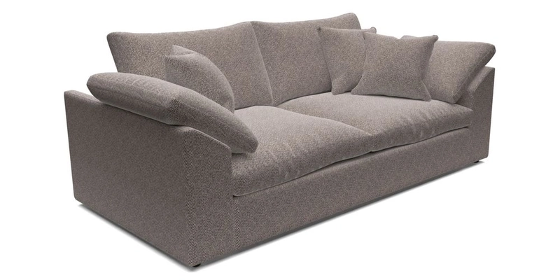 Big Softie Sloped Arm 3 Seater Sofa in Two Tone Plain Biscuit