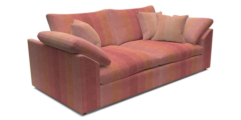 Big Softie Sloped Arm 3 Seater Sofa in Two Tone Plain Biscuit