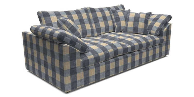 Big Softie Sloped Arm 3 Seater Sofa in Two Tone Plain Biscuit