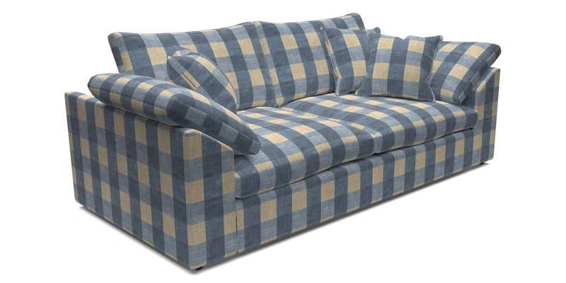 Big Softie Sloped Arm 3 Seater Sofa in Two Tone Plain Biscuit