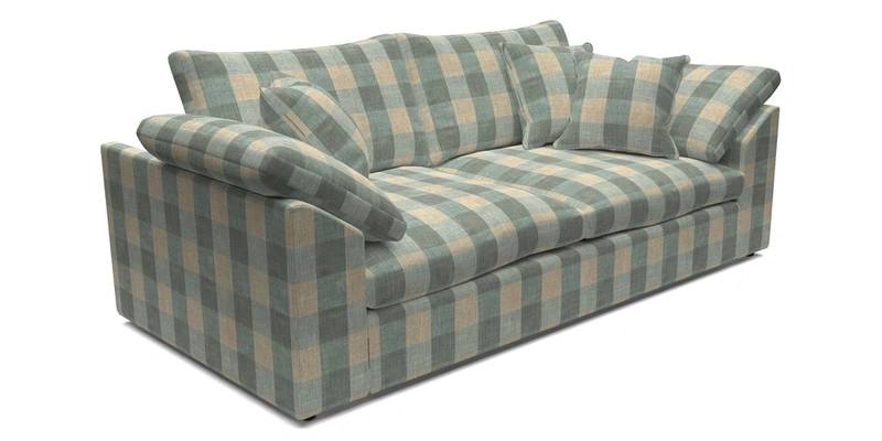 Big Softie Sloped Arm 3 Seater Sofa in Two Tone Plain Biscuit