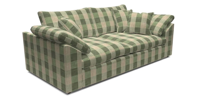Big Softie Sloped Arm 3 Seater Sofa in Two Tone Plain Biscuit