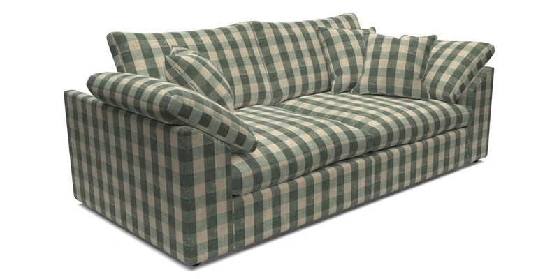 Big Softie Sloped Arm 3 Seater Sofa in Two Tone Plain Biscuit