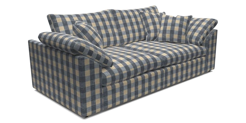 Big Softie Sloped Arm 3 Seater Sofa in Two Tone Plain Biscuit