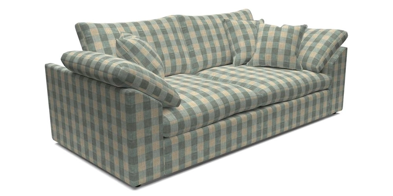 Big Softie Sloped Arm 3 Seater Sofa in Two Tone Plain Biscuit