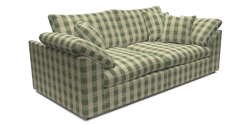 Big Softie Sloped Arm 3 Seater Sofa in Two Tone Plain Biscuit