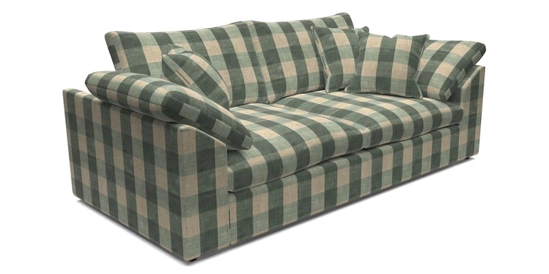 Big Softie Sloped Arm 3 Seater Sofa in Two Tone Plain Biscuit